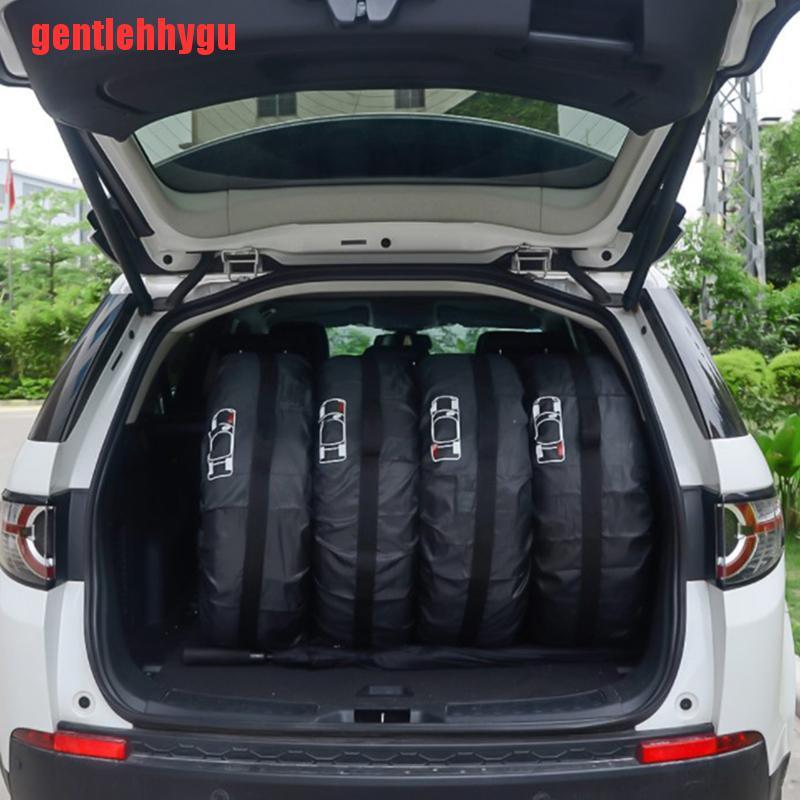 [gentlehhygu]4Pcs Spare Tire Cover Case Polyester Winter Summer Car Tire Care Storage Bags