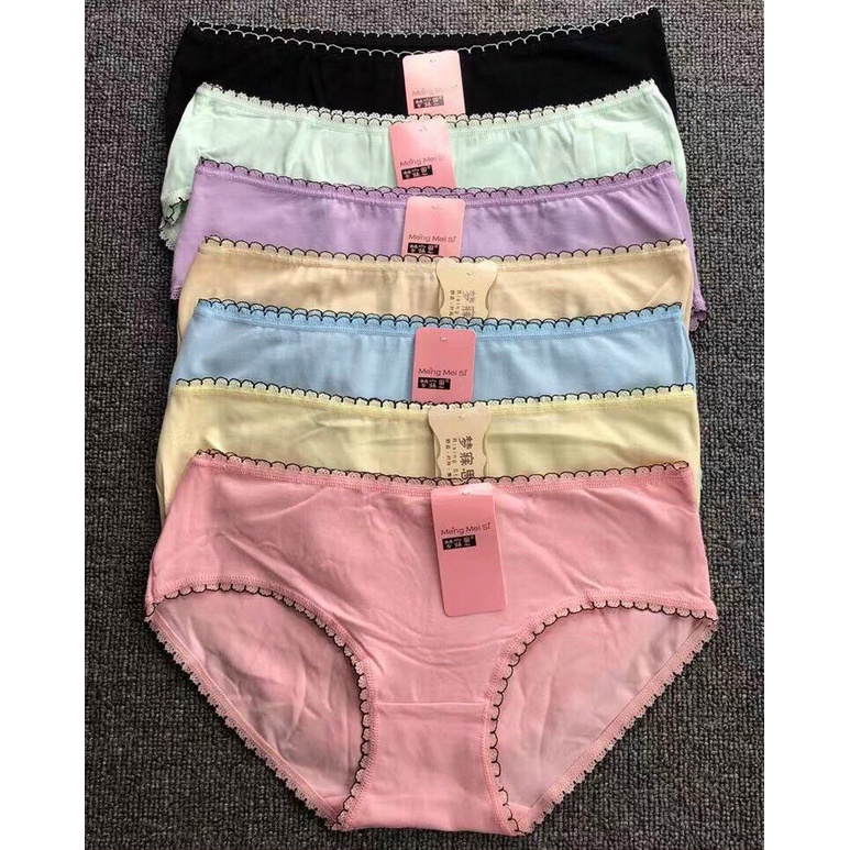 Quần Lót Nữ Cotton Cạp Viền Sóng Kháng Khuẩn Mềm Mịn Nhiều Màu Sắc Trẻ Trung FreeSize