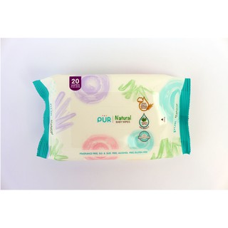 Thùng Khăn giấy ướt Pur, 20 tờ (1 Thùng 60 gói)