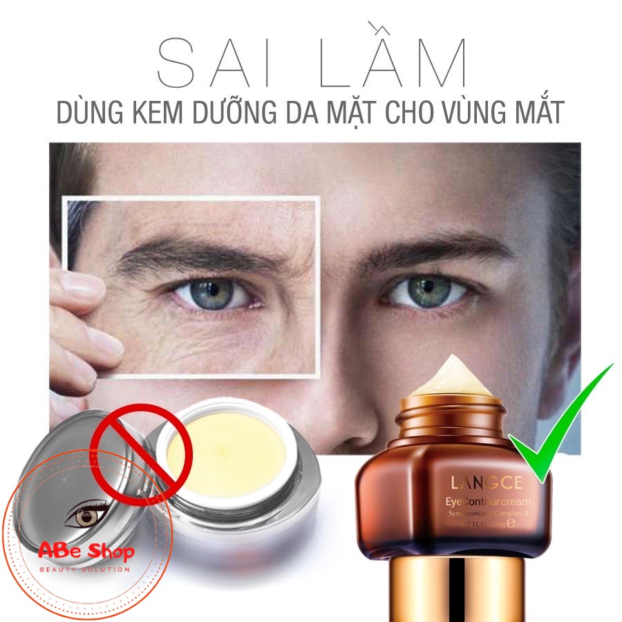 KEM DƯỠNG DA VÙNG MẮT NGĂN NGỪA MỤN THỊT - CHỐNG THÂM - NHĂN - BỌNG MẮT 20ML LANGCE dành cho NAM