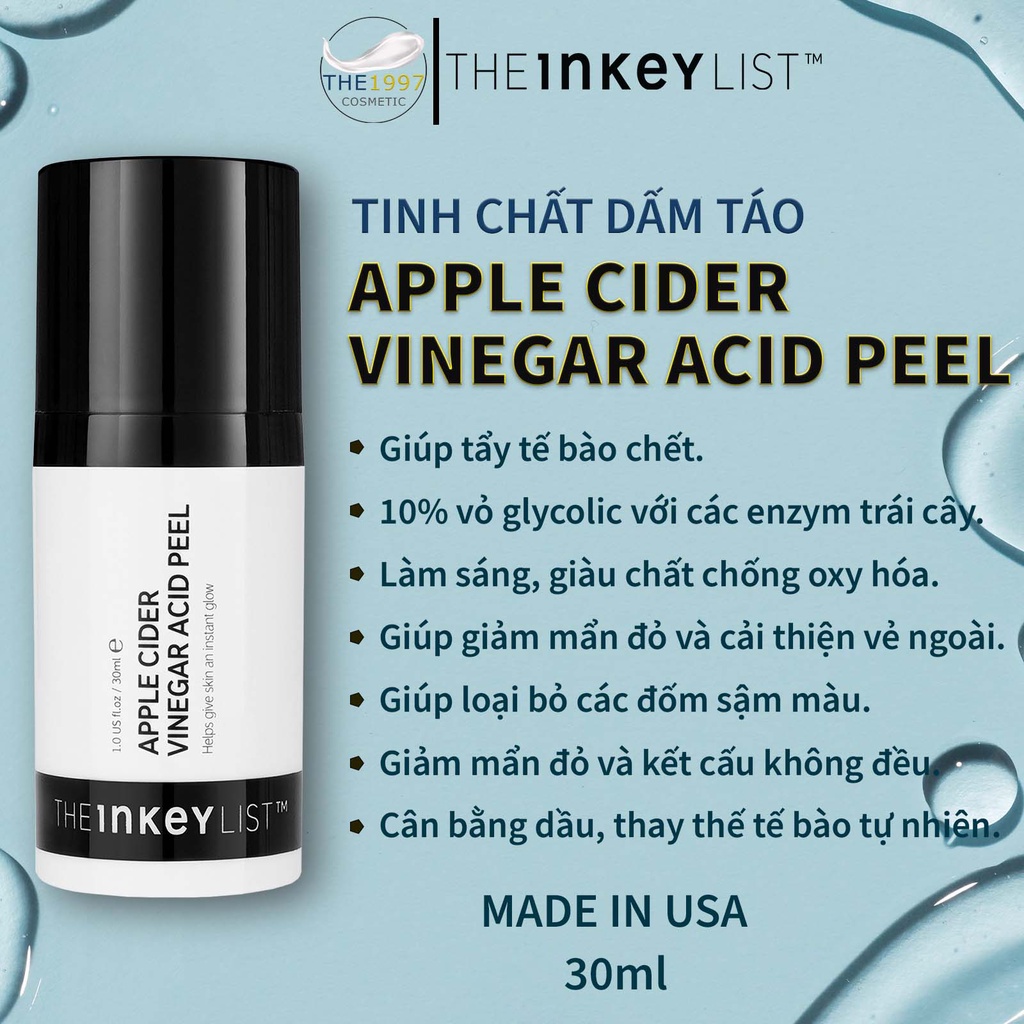 Dấm Táo The INKEY LIST Apple Cider Vinegar Acid Peel 30ml