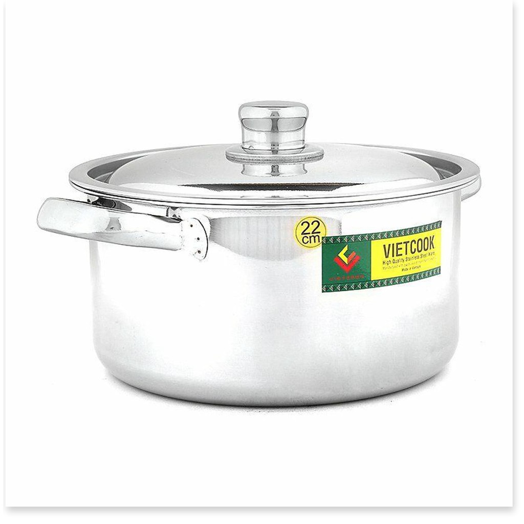 Nồi inox Vietcook nắp inox 3 đáy- size 20cm