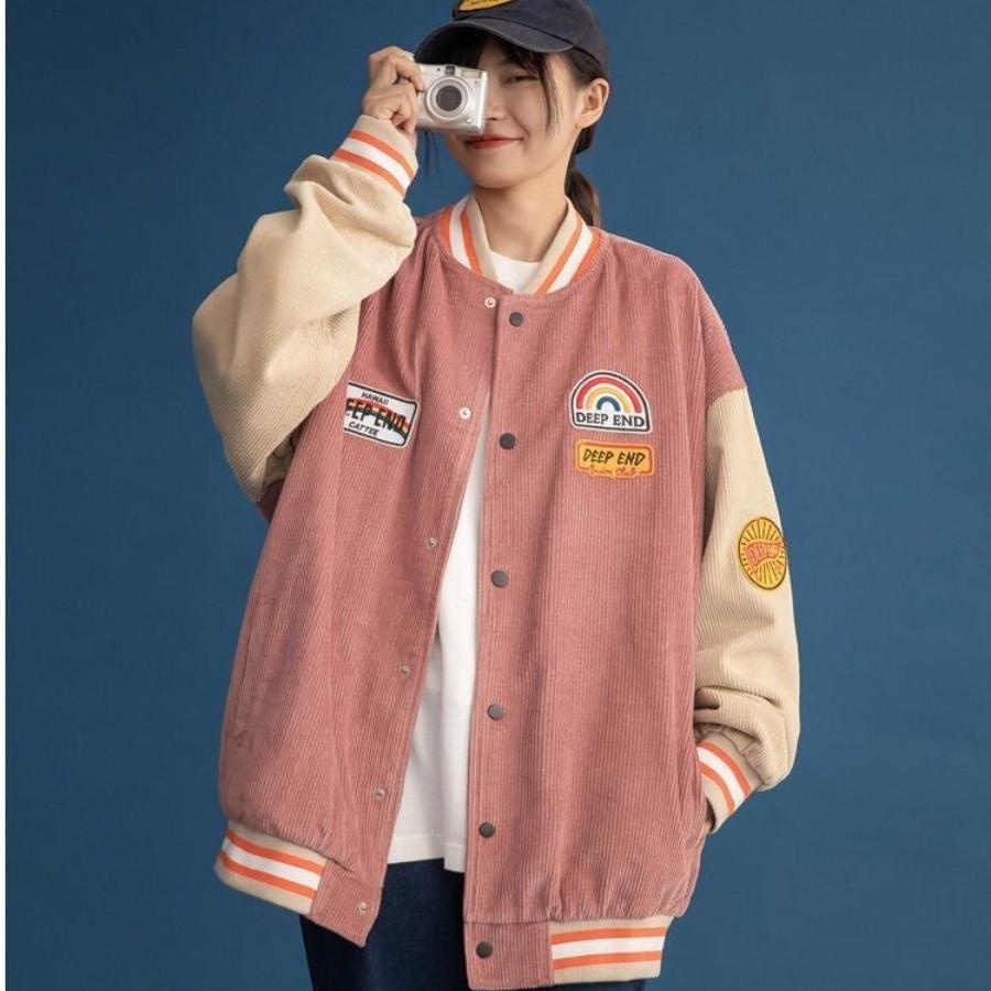 Áo khoác nữ nam bigsize bomber form rộng nhung tăm 2 lớp siêu dày dặn VANISA AK014