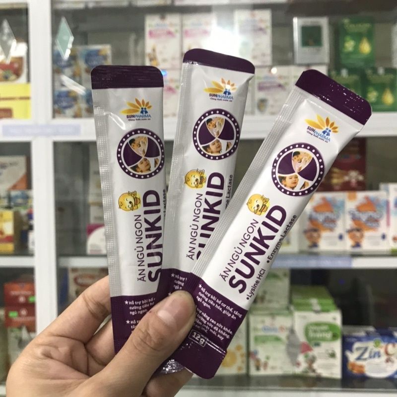 Ăn Ngủ Ngon SUNKID - Dạng thạch - Chiết xuất Hồng sâm nhập khẩu Hàn Quốc và nữ lang nhập khẩu Italia Hộp 20 gói