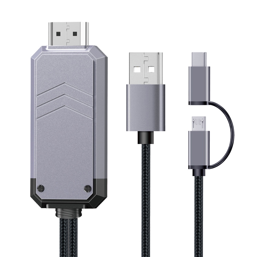 Dây cáp chuyển đổi từ cổng Type C/Micro USB sang HDMI 1080P HD HDMI 2 trong 1 cho điện thoại Android