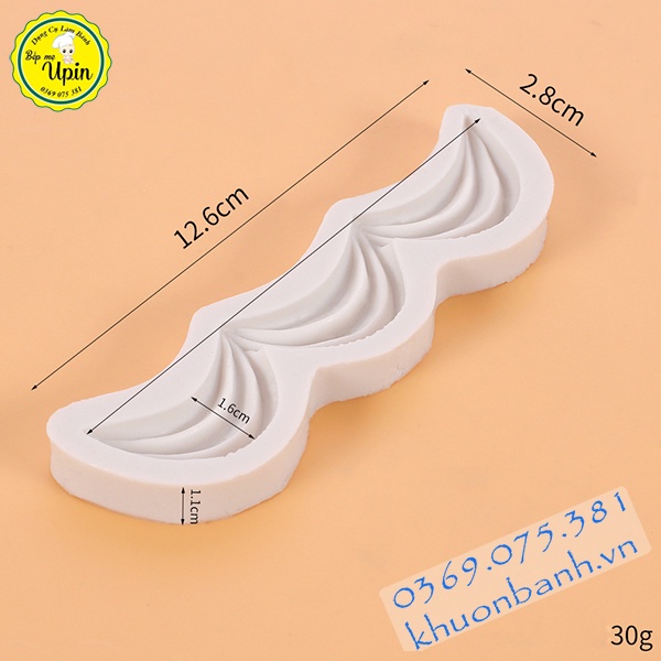 Khuôn silicon ốp thành bánh tạo mép hũ vàng hình cung mẫu 2