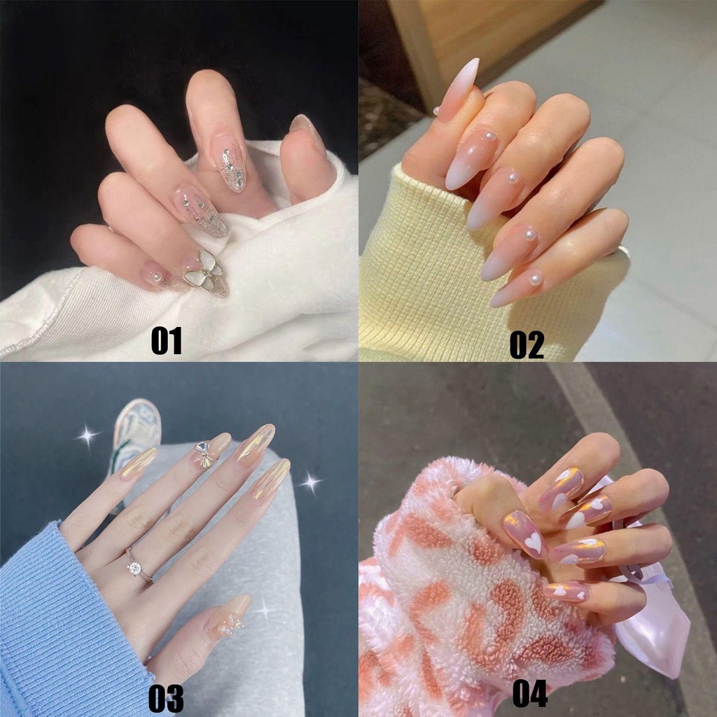 NIUYOU Bộ 24 Móng Tay Giả Che Phủ Toàn Diện Tháo Rời Được