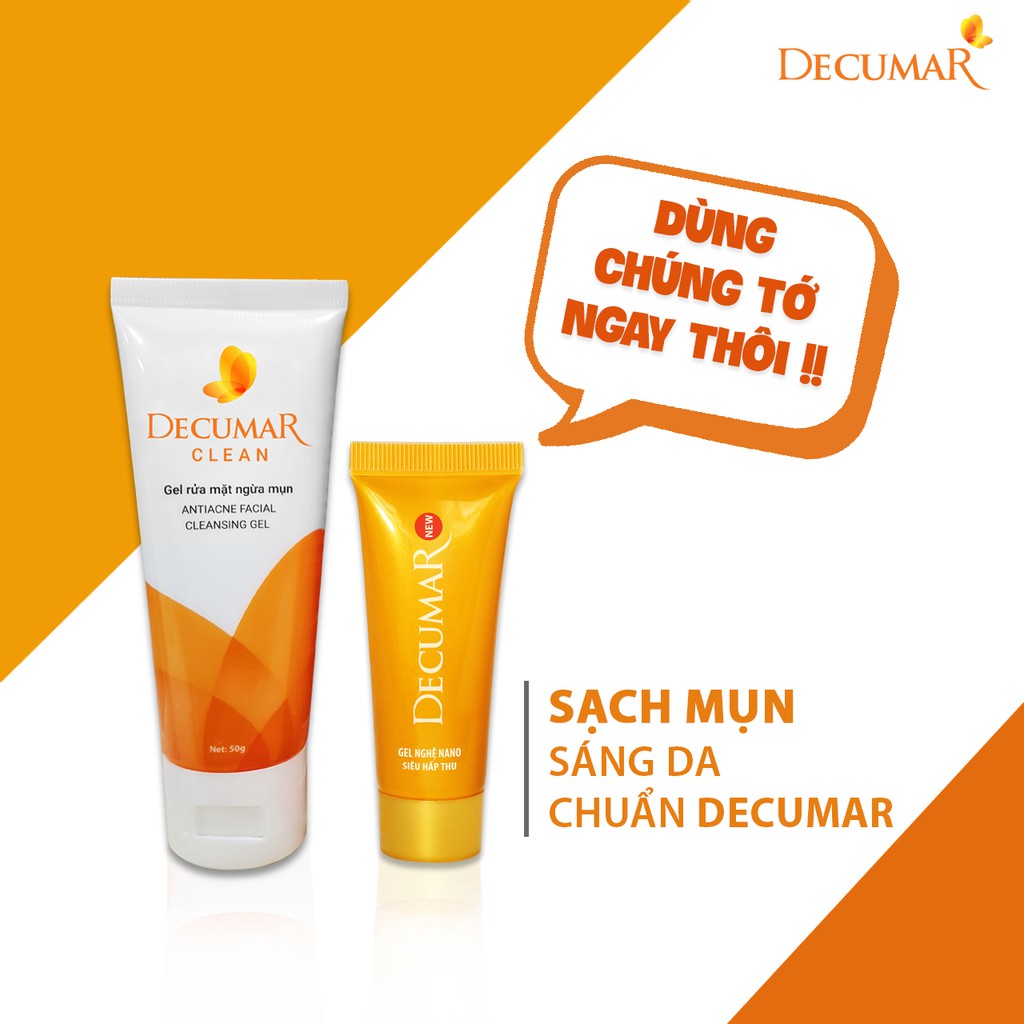 Bộ sản phẩm ngừa mụn Decumar Clean 100gr và Gel ngừa mụn Decumar New 20gr