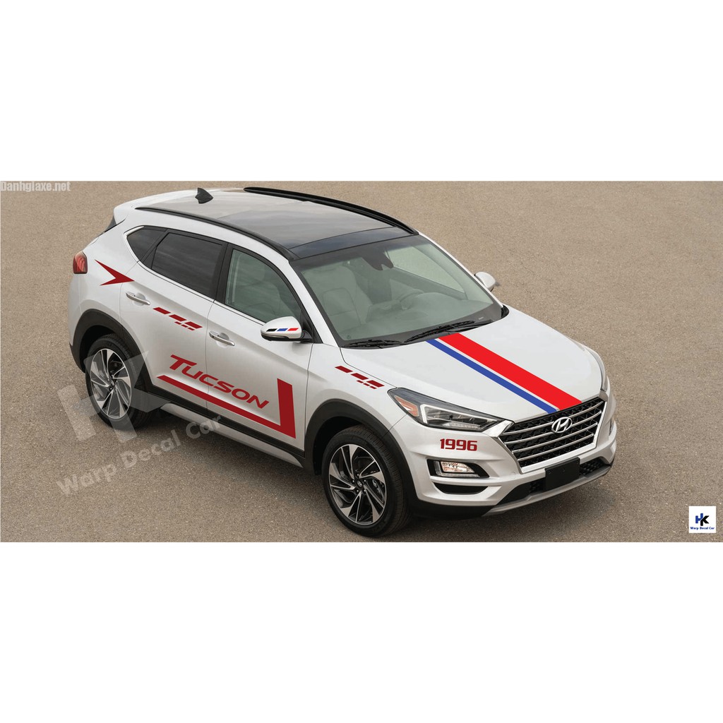 Tem xe Tucson phong cách thể thao- decal tucson