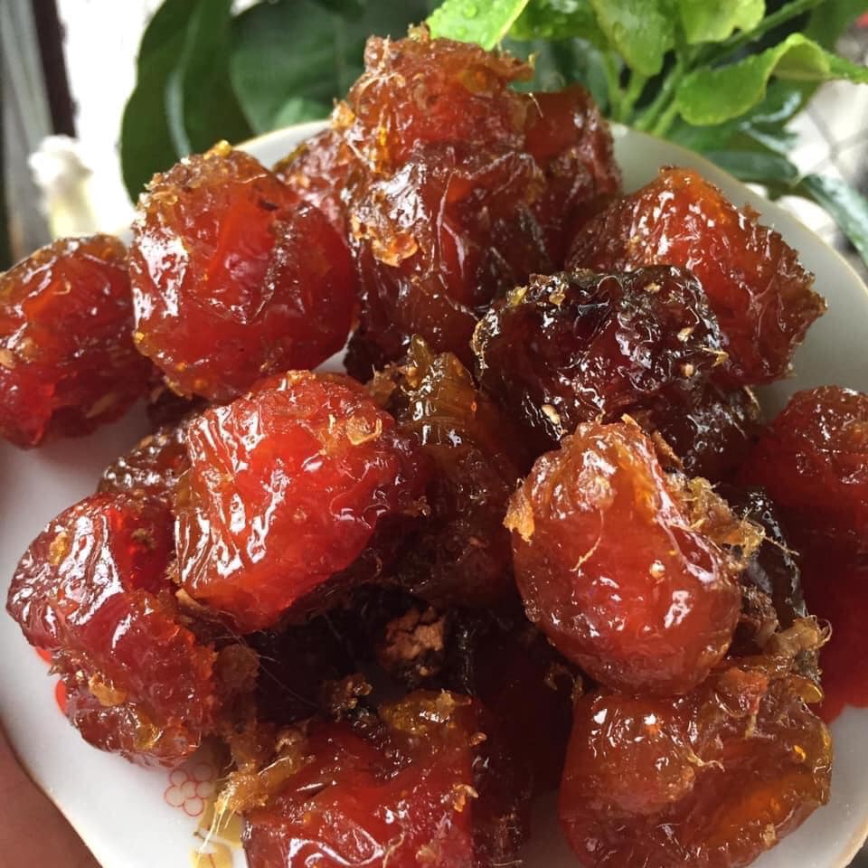 Ô mai mận cay xaò gừng hộp 500g.