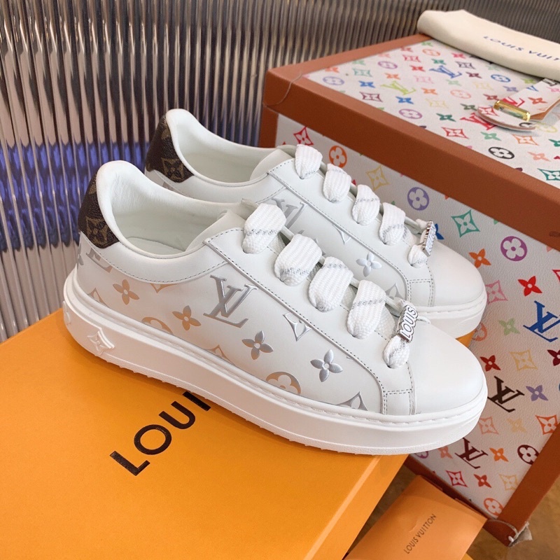 Giày thể thao logo LV Louis Vuitton cao cấp giày sneaker màu trắng cho nữ phối đồ thời trang