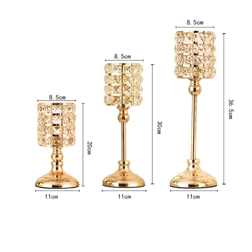 Chân Nến, Đế Nến Pha Lê Cao Cấp Sang Trọng Nhiều Kích Thước Trang Trí Sự Kiện, Tiệc Cưới Phong Cách Bắc Âu DG-58