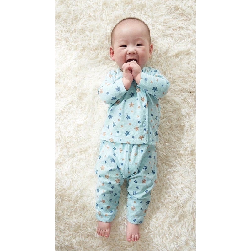 [Sale] Bộ cài lệch thông hơi hoạ tiết Lullaby cho bé sơ sinh