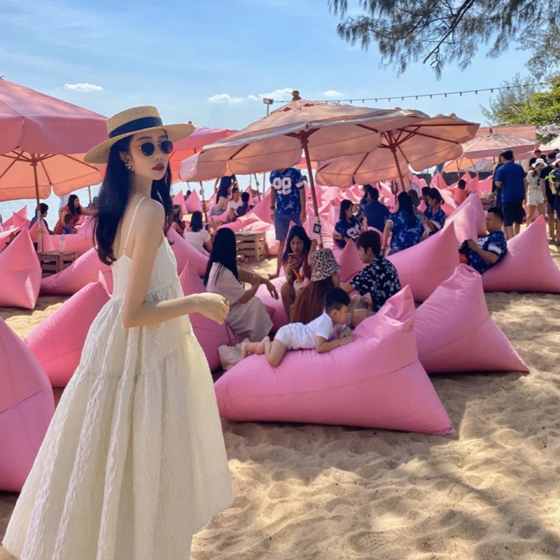 Jane Đầm hai dây babydoll xòe đi biển bồng bềnh