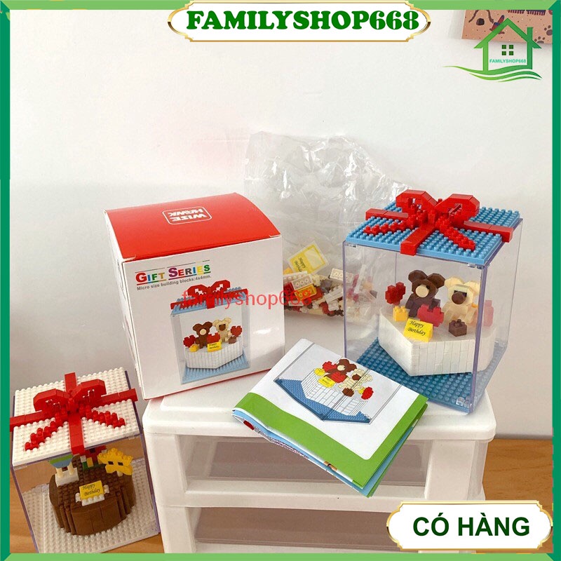 Xếp hình lego bánh kem sinh nhật  thỏ vịt donal gấu đồ chơi lắp ráp nanoblocks cho bé trai bé gái