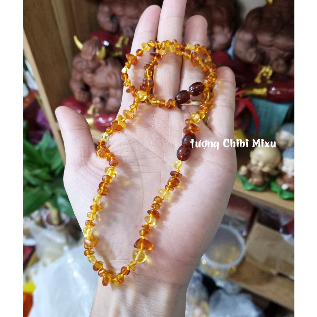 Bộ hổ phách màu vàng nâu cho bé