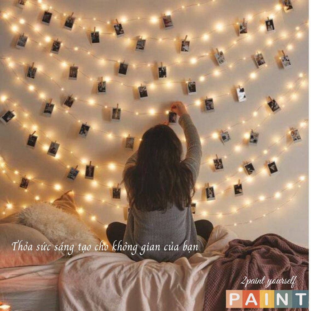 Dây đèn LED trang trí phòng ngủ, Đèn LED dây fairylight trang trí treo tường dài 1m-2m decor 2PAINT