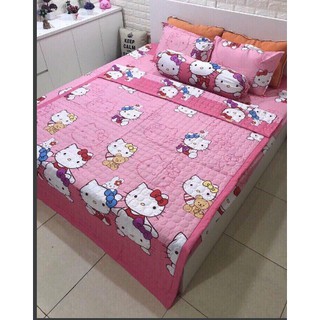 Sỉ Chăn Hè Trần Bông Vải PoLy Việt Mèo kitty hồng