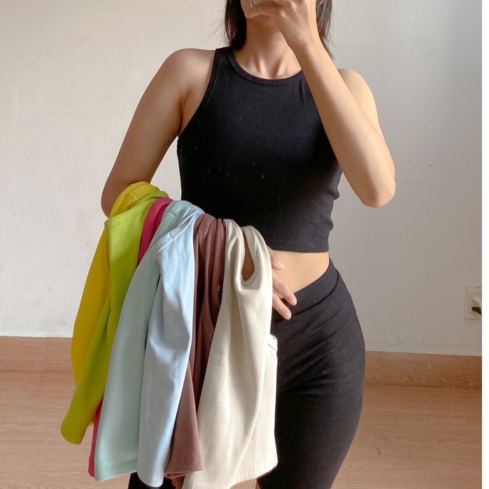 Áo 3 Lỗ Croptop Cổ Tròn Form chuẩn Chất Dày MET5X