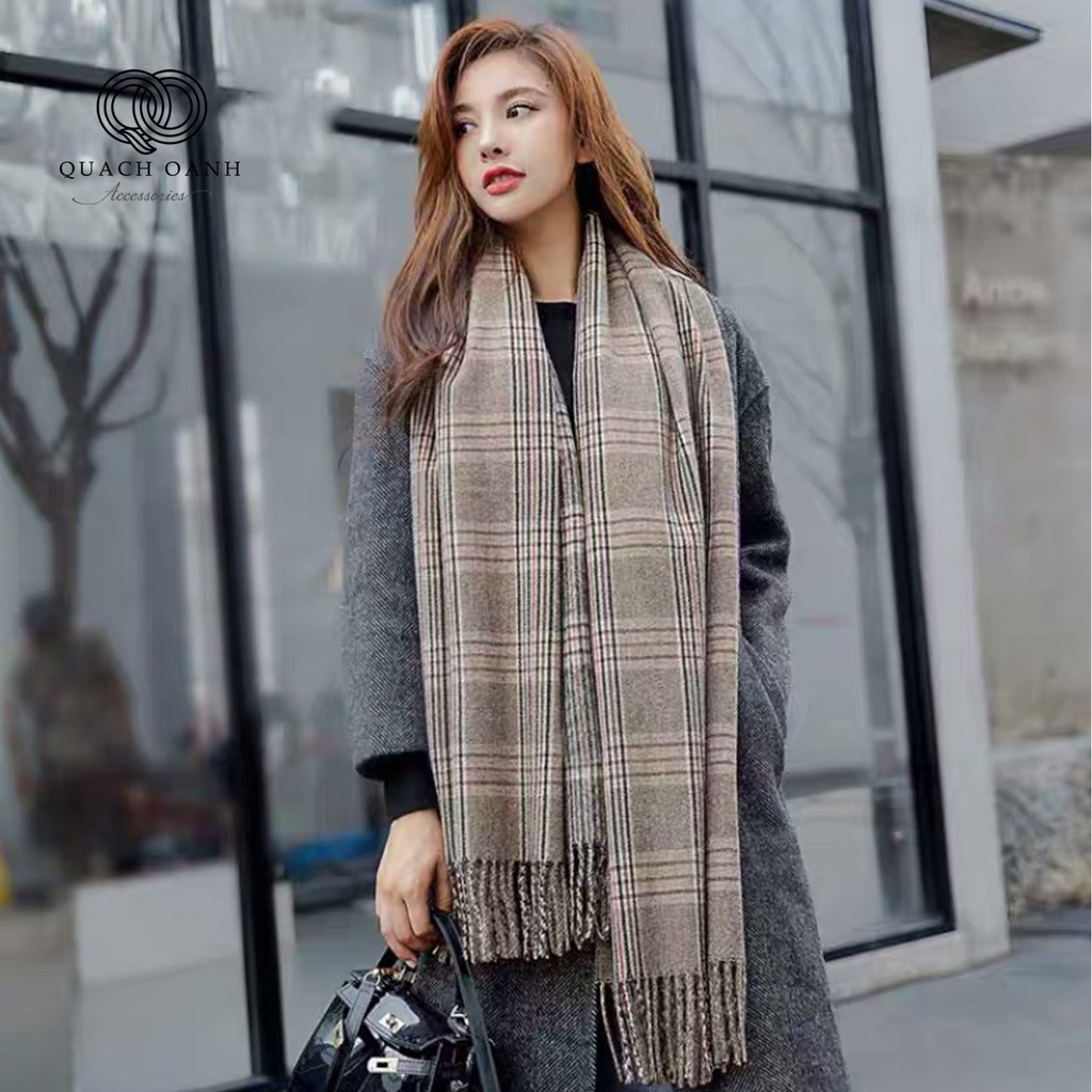 Khăn dạ kẻ nhỏ quàng cổ xinh xắn dành cho bạn gái - KH20