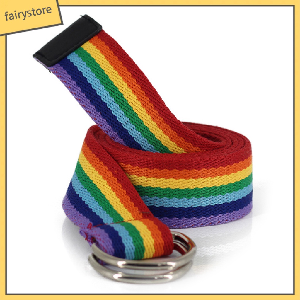 Thắt Lưng Vải Sọc Màu Cầu Vồng 130cm