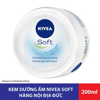 Kem dưỡng ẩm Nivea Soft 200ml - Hàng nội địa Đức