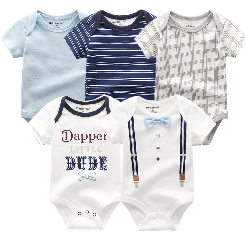 Bộ 5 mảnh áo liền quần cho trẻ sơ sinh bông dễ thương đồ bé trai sơ sinh bodysuit cho bé gái đồ bé gái sơ sinh 0 12 tháng