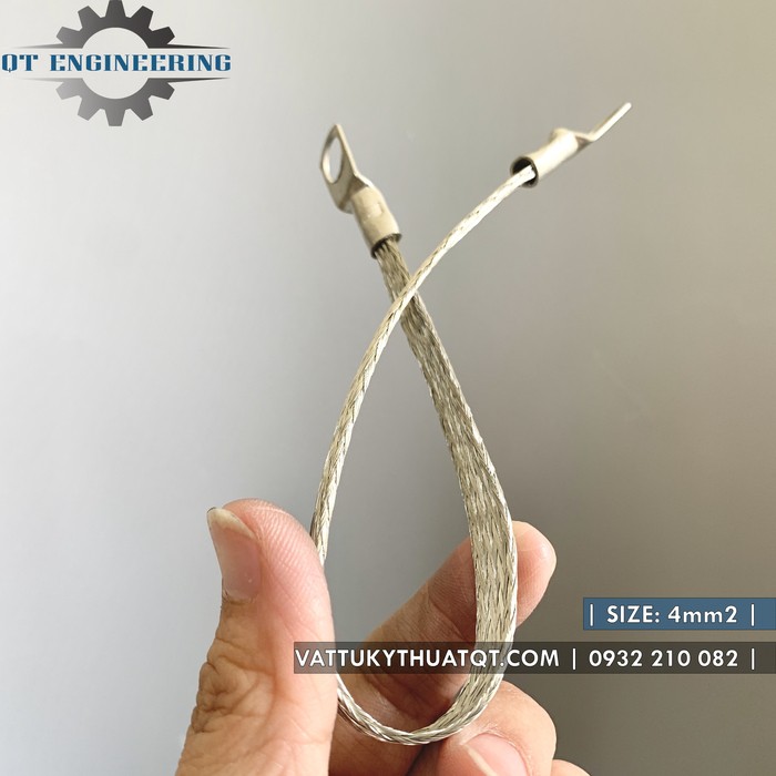 Dây đồng bện bấm 2 đầu cốt SC | Dài 200mm x Tiết diện 4/6/8/10/12