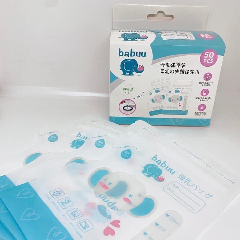 Túi trữ sữa Babuu 250ml hộp 50c