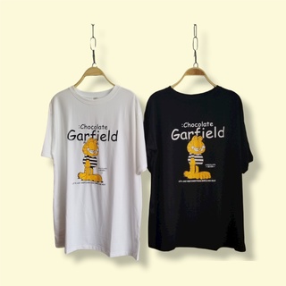 Áo thun tay lỡ phom dáng rộng NuciFera chất cotton mát, họa tiết mèo GARFIEL