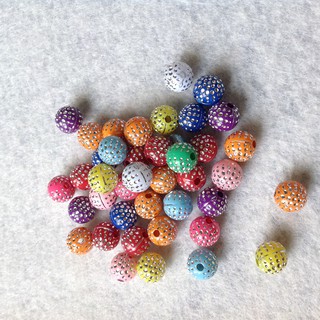 Gói 100gr hạt nhựa chấm bi bạc candy 8mm