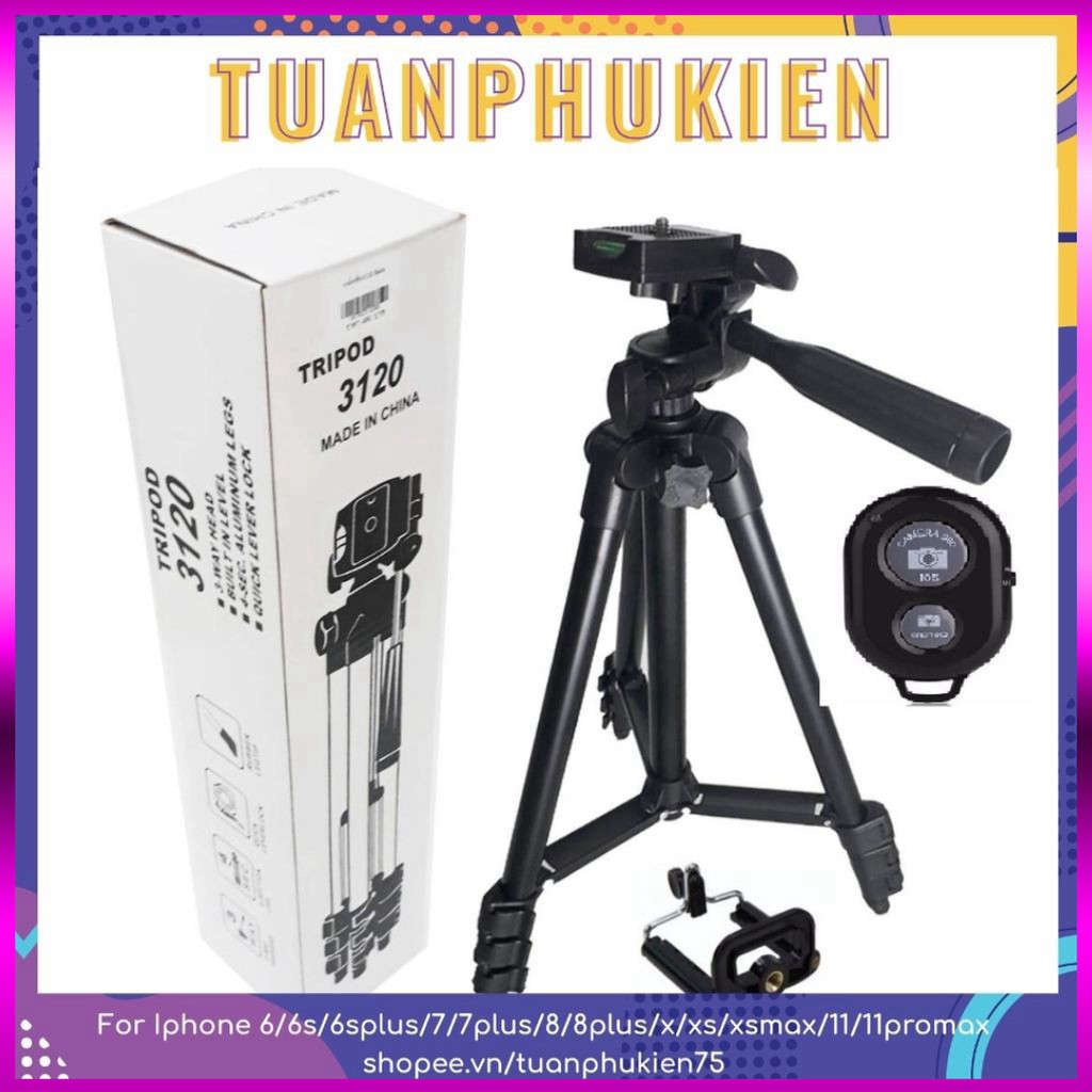 Giá Đỡ Điện Thoại ⚡ FREESHIP ⚡ Giá Đỡ Chụp Ảnh Điện Thoại Tripod 3 Chân 3120 Tặng Kèm 1 Kẹp Điện Thoại - Tuấn Phụ Kiện | BigBuy360 - bigbuy360.vn