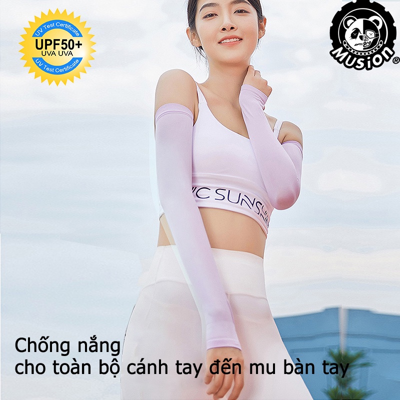 Musion- Bộ 2 Ống Tay Chống Nắng, Găng Tay Chống Nắng Xỏ Ngón Lets Slim Bao Tay Đi Phượt Siêu Mát Chống