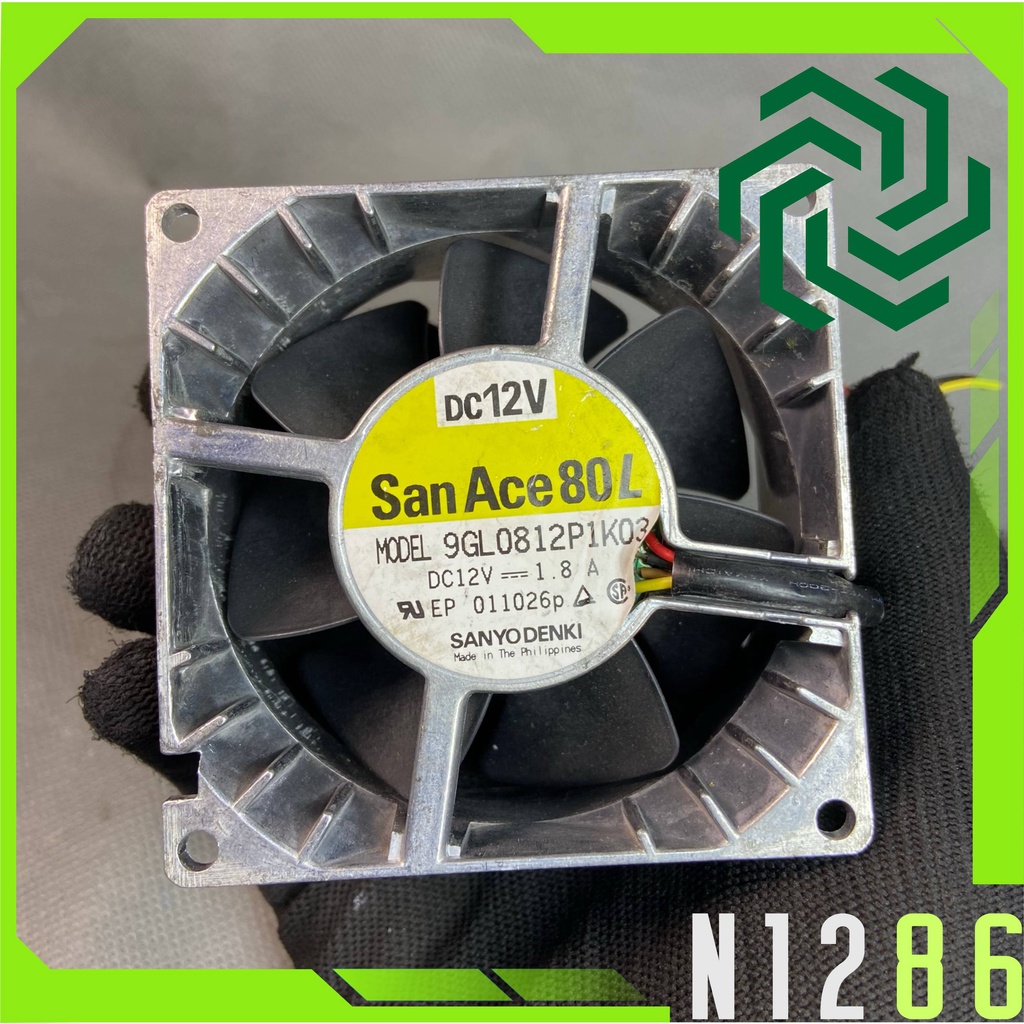 Quạt 8 cm 12V 1.8A. Sanyo Denki. San Ace 80L. 9GL0812P1K03. gió Siêu MẠNH