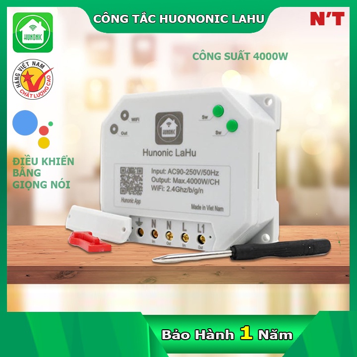 Công tắc THÔNG MINH Hunonic Lahu | Điều khiển từ xa bằng điện thoại | Bảo hành 12 THÁNG