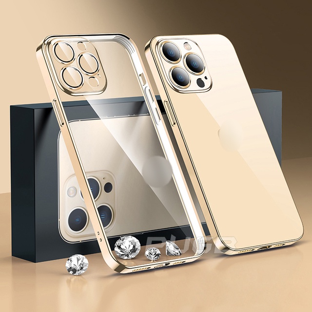 Ốp Điện Thoại TPU Mềm Viền Vuông Chống Sốc Cho IPhone 13 12 11 Pro Max XS Max XR X 8 7 Plus