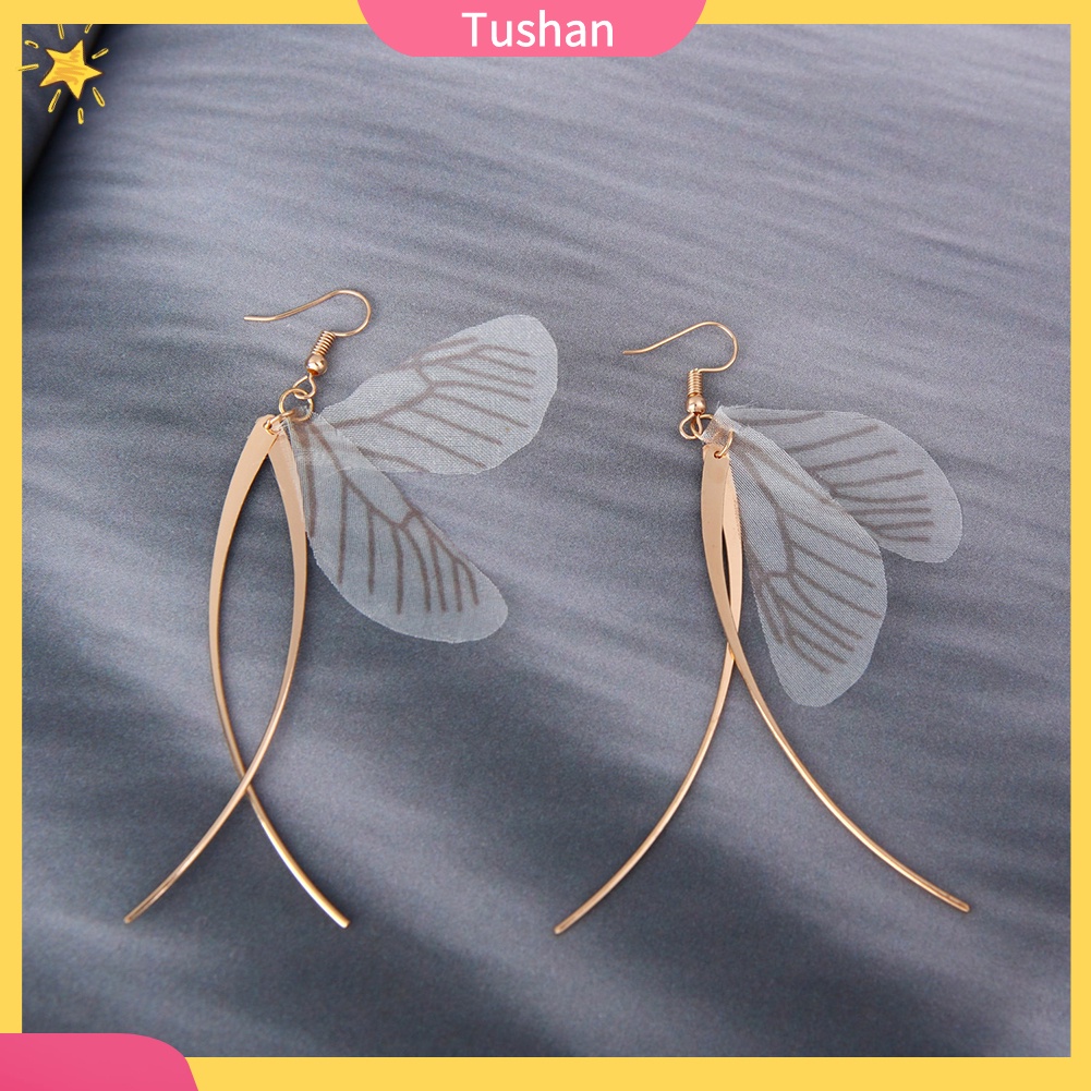 Khuyên tai tua rua hình cánh bướm phong cách cổ điển thanh lịch dành cho nữ