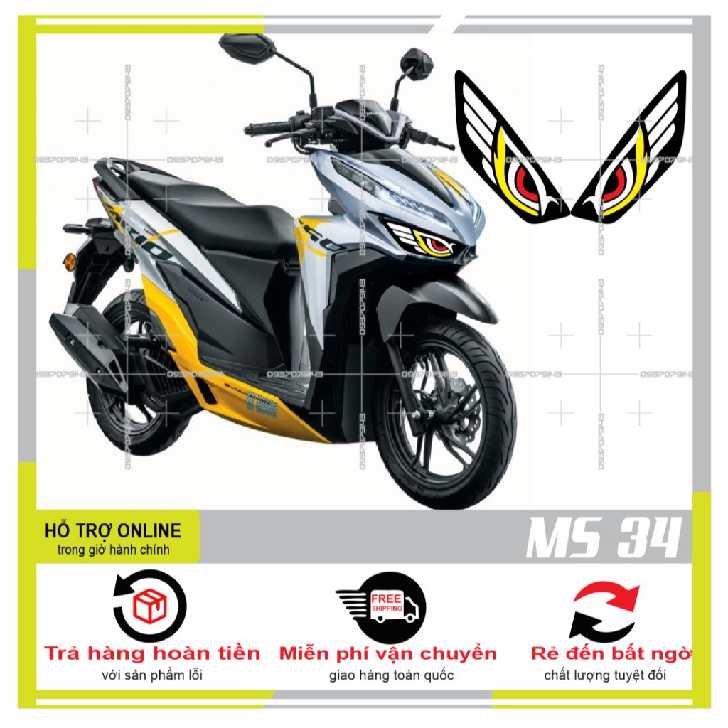 TEM DÁN ĐÈN SƯƠNG MÙ XE VARIO 2020 (DECAL TRONG SUỐT) MS 34 - SHINDECAL2