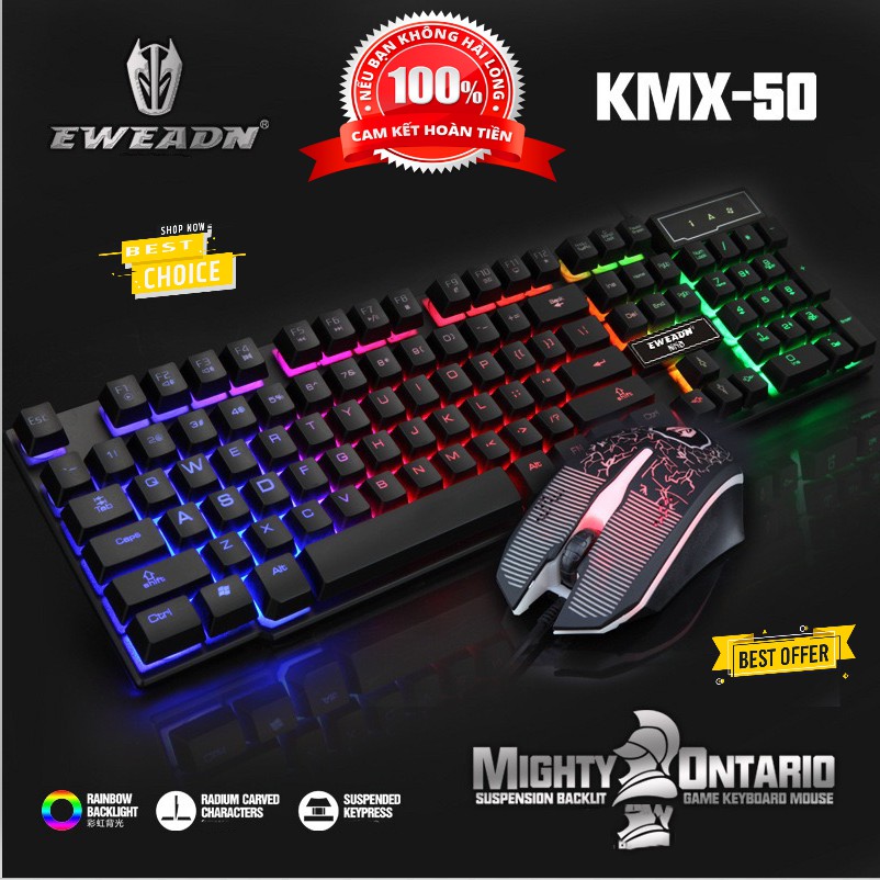 🎁Deal Hot - Freeship🎁 Bộ Bàn Phím Và Chuột Gaming GXM50 Pro Gamer 2019 LED 7 Màu Siêu Đẹp, Nhìn Rõ Chữ Trong Tối