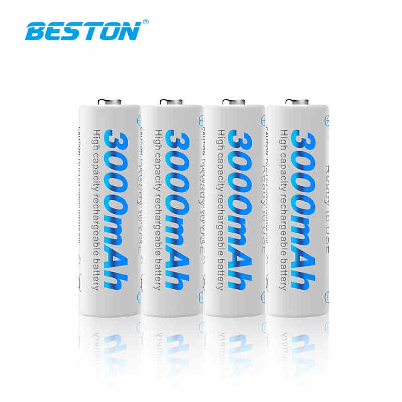 Pin Sạc AA Beston 3000mAh Vỉ 4 Pin Cho Micro Karaoke loa, đồ chơi trẻ em, đồng hồ treo tường