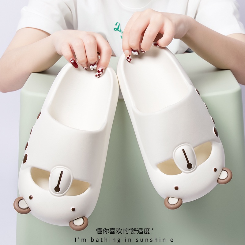 Dép Sandal Bít Mũi Đế Dày Chống Trượt Thời Trang Mùa Hè Dễ Thương Dành Cho Bạn Nữ Mang Trong Nhà / Ngoài Trời