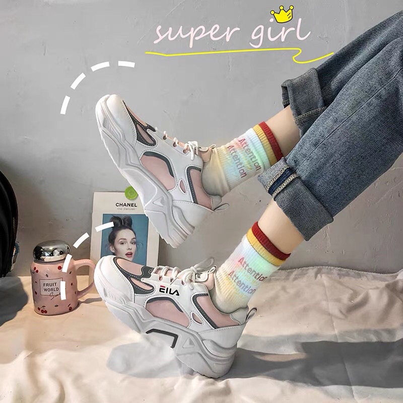 Giày thể thao nữ Ulzzang Eila viền phản quang cá tính phối màu | BigBuy360 - bigbuy360.vn