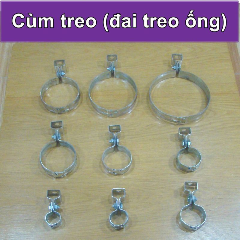 Đai treo ống nước đủ size ống phi 21-160mm