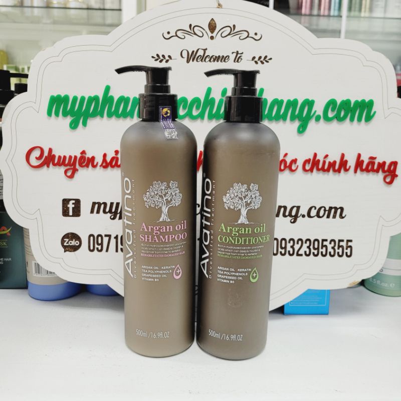 Gội hấp Avatino Tinh Dầu Argan Phục Hồi Bổ Sung Dưỡng Chất Cho Tóc 500ml