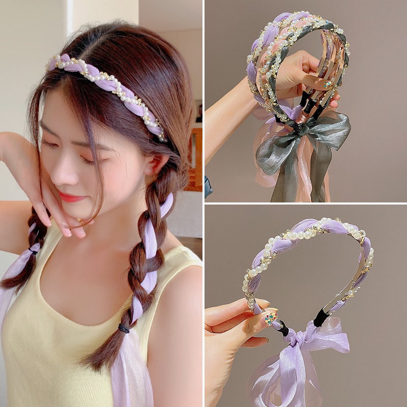 ( Mới) Băng Đô Ngọc Trai Giả Phong Cách Hàn Quốc Summer Hàng Mới Cho Bé