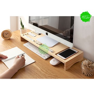 Kệ thông minh kê màn hình máy tính/PC/laptop bằng gỗ tự nhiên