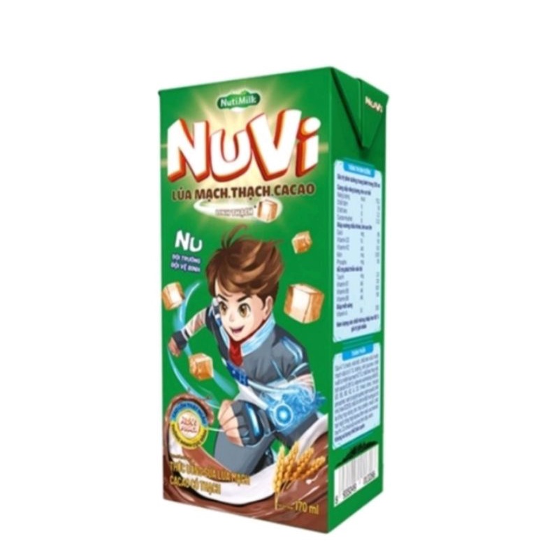 sữa nuvi cacao lúa mạch có thạch hộp 4 lốc 4hộp 110ml