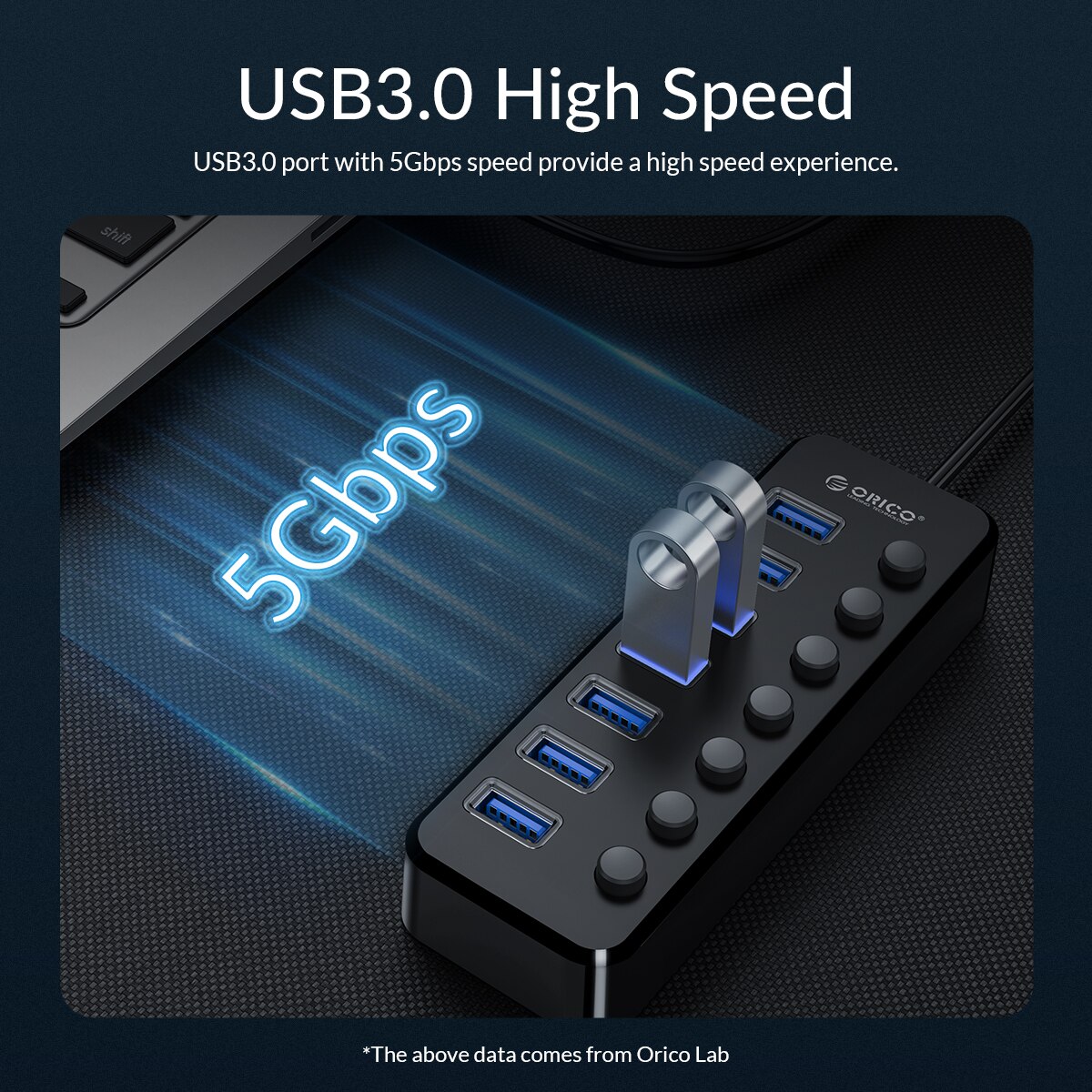 Bộ Hub ORICO TSU3-7A 4/7 Cổng USB3.0 Type C Tiện Dụng Chất Lượng Cao