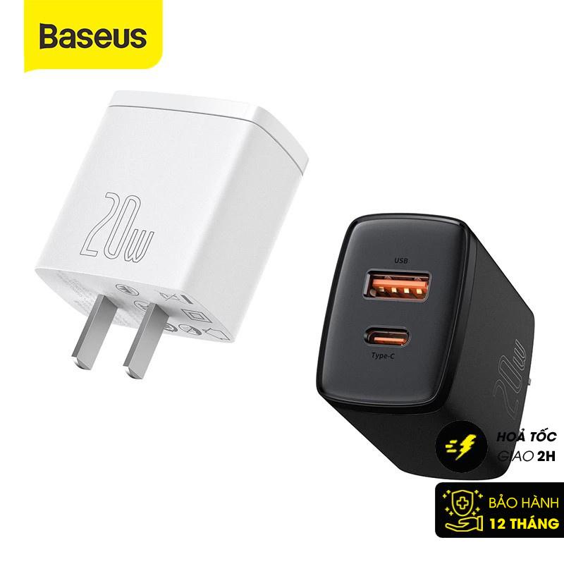 Cốc sạc nhanh siêu nhỏ gọn Baseus Compact Quick Charger 20W (USB + Type C Dual Port, 20W PD/QC 3.0 Multi Quick Charge