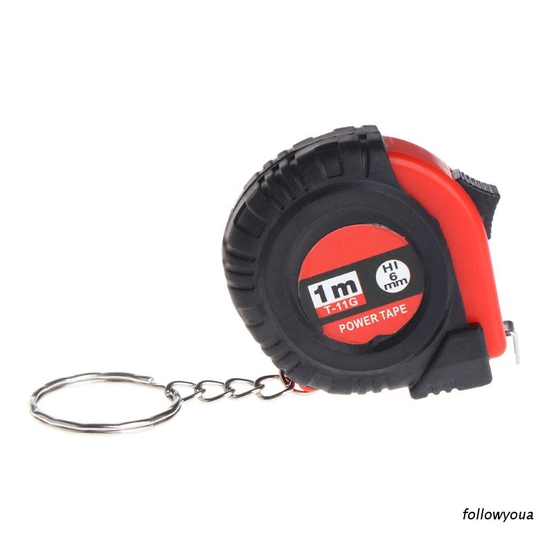 Thước dây mini đơn vị mét/inch tích hợp móc khóa bằng nhựa có thể thu gọn tiện dụng chất lượng cao